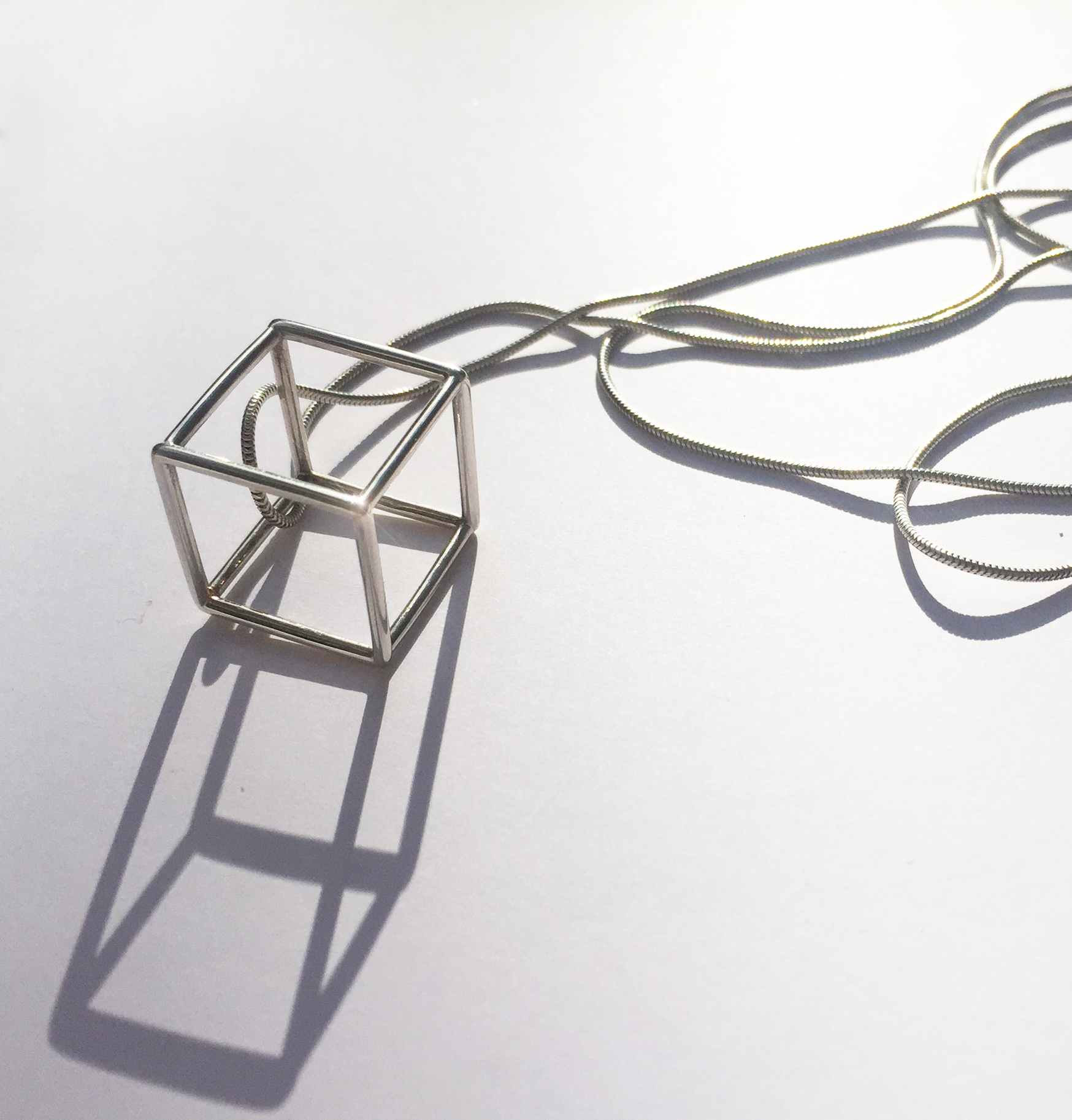 Silver Cube necklace & ring - Filia Rex