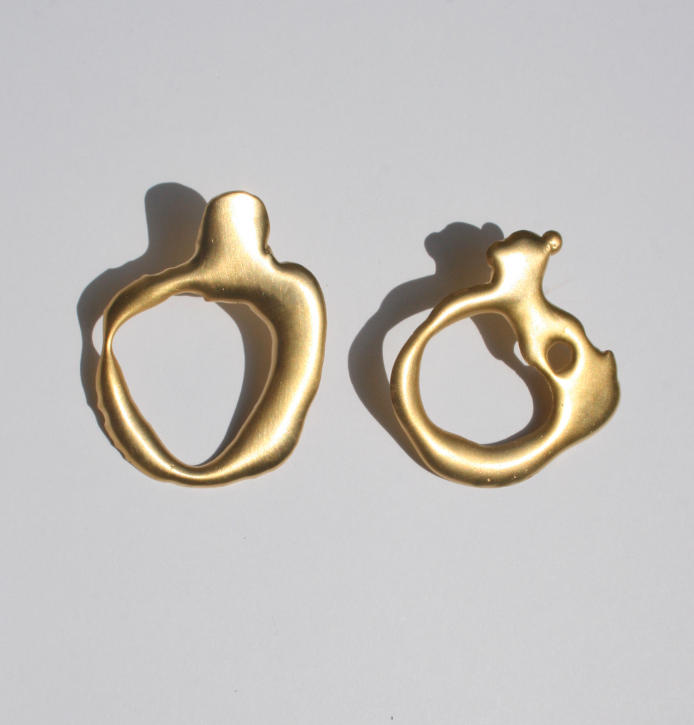 Molten gold earrings