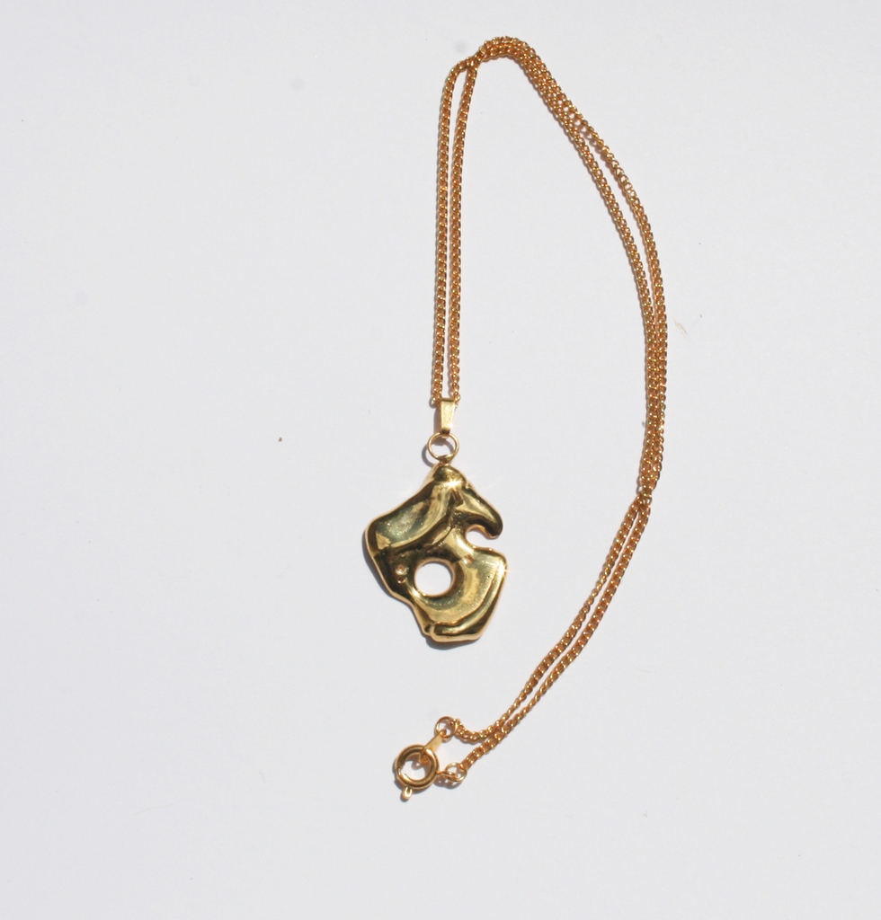 Moon Diver gold pendant necklace