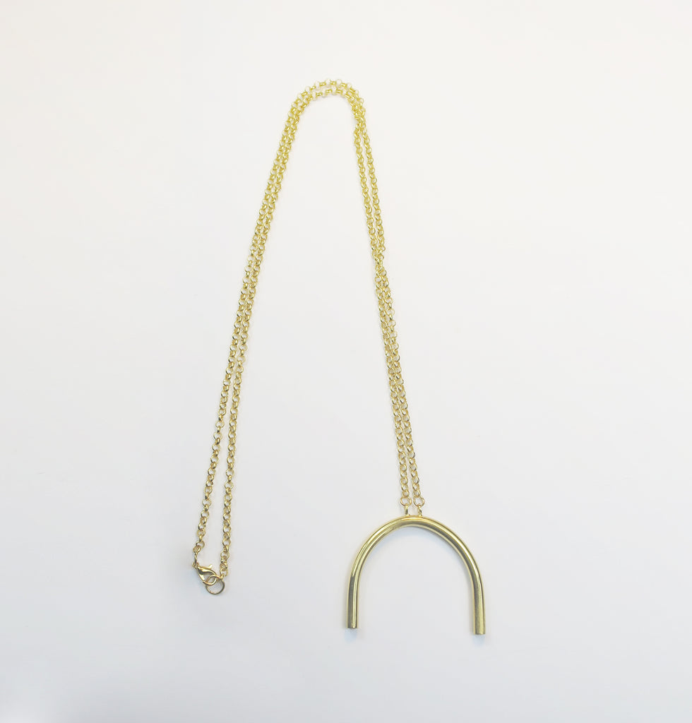 Curved Pipe long necklace