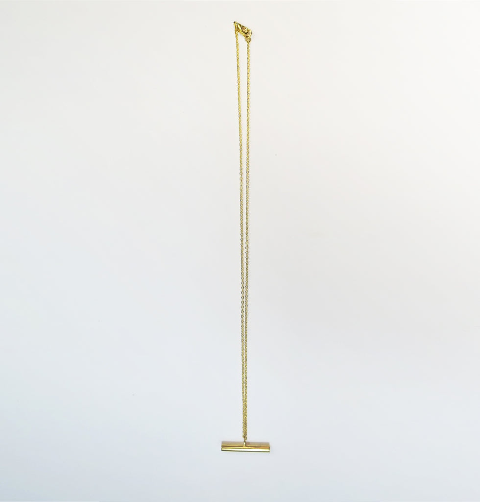 Pipe gold necklace